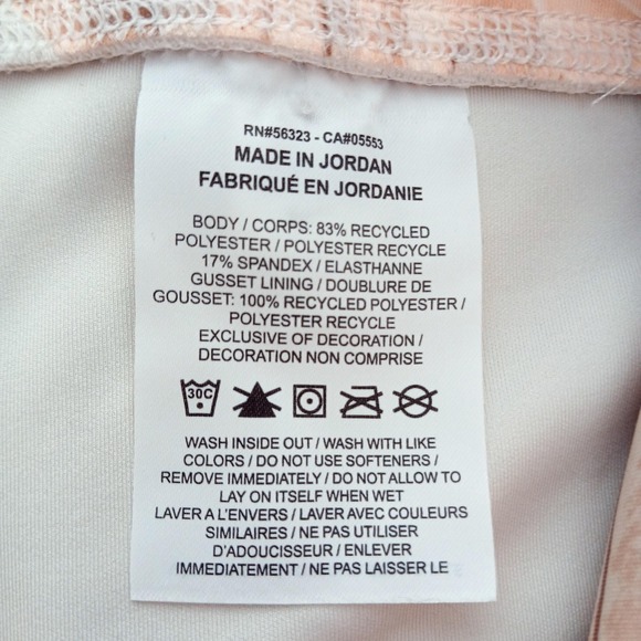 Nike Pants Womens Large Brown Dri-FIT Leggings Tropical Leaf Print Zip Pocket - Picture 5 of 5